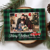 Calligrafiescript Foto groen geplakt rood vrachtwa Briefkaart