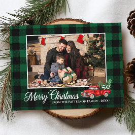 Calligrafiescript Foto groen geplakt rood vrachtwa Briefkaart