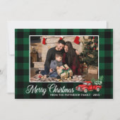 Calligrafiescript Foto groen geplakt rood vrachtwa Kaart (Voorkant)