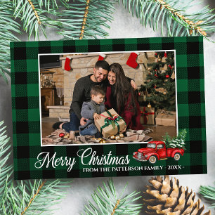 Calligrafiescript Foto groen geplakt rood vrachtwa Kaart