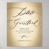 Calligrafiescript Foto Guestbook Weddenschap Poster (Voorkant)