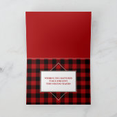 Calligrafiescript Foto Red Pset Tartan vouwd Feestdagen Kaart (Binnen)
