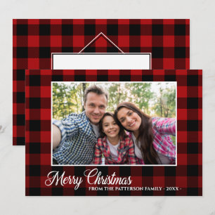 Calligrafiescript Foto rood met kerstmis Kaart