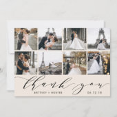 Calligrafiescript foto's verzamelen wit bedankkaart (Voorkant)