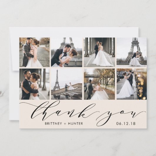 Calligrafiescript foto's verzamelen wit bedankkaart (Voorkant)