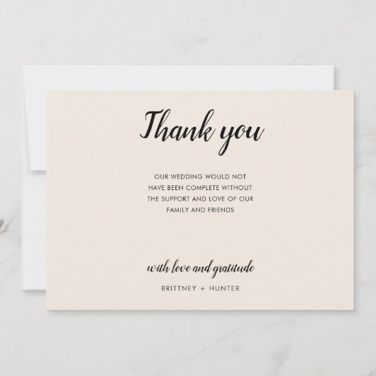 Calligrafiescript foto's verzamelen wit bedankkaart (Achterkant)