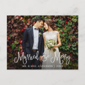 Calligrafiescript - Gehuwd en prettige bruiloft fo Briefkaart (Voorkant)