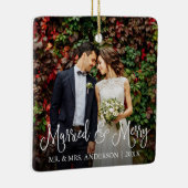 Calligrafiescript - Gehuwd en prettige bruiloft fo Keramisch Ornament (Rechts)