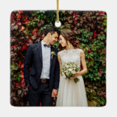 Calligrafiescript - Gehuwd en prettige bruiloft fo Keramisch Ornament (Achterkant)