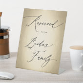 Calligrafiescript gereserveerd voor bride Wedding Reclamebord Met Voetstuk (Insitu)