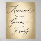Calligrafiescript gereserveerd voor Groom Wedding Poster (Voorkant)