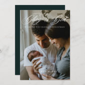 Calligrafiescript Glory to God Kerstfoto Ho Feestdagenkaart (Voorkant / Achterkant)