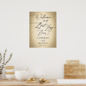 Calligrafiescript Gold Best Day Ever WeddenSign Poster (Keuken)