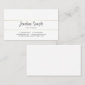 Calligrafiescript Gold Elegant Design Luxe Plain Visitekaartje (Voorkant / Achterkant)