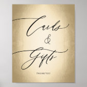 Calligrafiescript Gold-Kaarten en cadeaubonnen Poster (Voorkant)