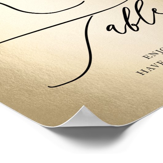 Calligrafiescript Gold Kind Tabelbruiloft Poster (Hoek)