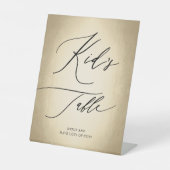 Calligrafiescript Gold Kind tafel bruiloft Reclamebord Met Voetstuk (Voorkant)