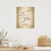 Calligrafiescript Gold Let Love Glow WeddenSign Poster (Keuken)