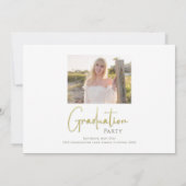 Calligrafiescript Gold Minimalist Two Photo Kaart (Achterkant)