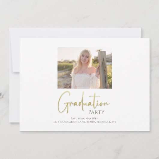 Calligrafiescript Gold Minimalist Two Photo Kaart (Achterkant)