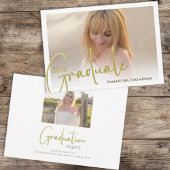 Calligrafiescript Gold Minimalist Two Photo Kaart