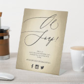 Calligrafiescript Gold Oh Snap Wedding Reclamebord Met Voetstuk (Insitu)