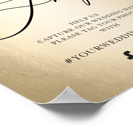 Calligrafiescript Gold Oh Snap Wedding Sign Poster (Hoek)