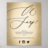 Calligrafiescript Gold Oh Snap Wedding Sign Poster (Voorkant)