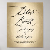 Calligrafiescript Gold Photo Booth Weddenschap Poster (Voorkant)