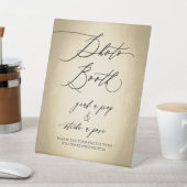 Calligrafiescript Gold Photo Booth Weddenschap Reclamebord Met Voetstuk (Insitu)