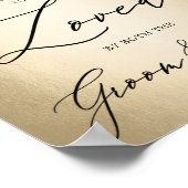 Calligrafiescript Gold Pick A Seat Weddenschap Poster (Hoek)