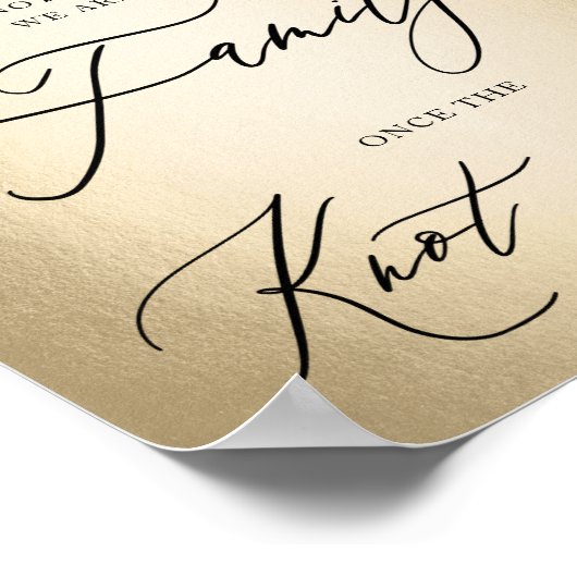 Calligrafiescript Gold Pick A Seat Weddenschap Poster (Hoek)