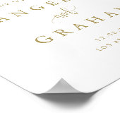  Calligrafiescript Gold Weduwen Welkom Poster (Hoek)