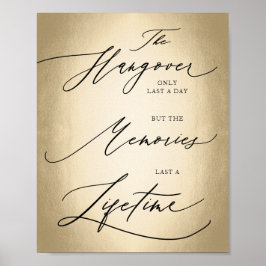 Calligrafiescript het Hangover only Wedding Sign Poster