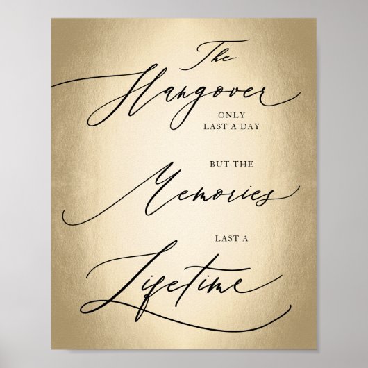 Calligrafiescript het Hangover only Wedding Sign Poster (Voorkant)