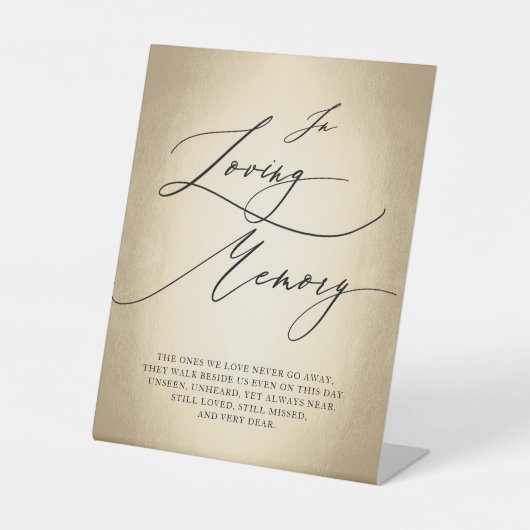 Calligrafiescript in het liefhebben van het Memory Reclamebord Met Voetstuk (Voorkant)