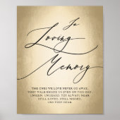 Calligrafiescript in Loving Memory Wedding Sign Poster (Voorkant)