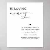 Calligrafiescript in Loving Memory Wedding Sign Poster (Voorkant)