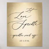 Calligrafiescript Let Love Sparkle WeddenSign Poster (Voorkant)