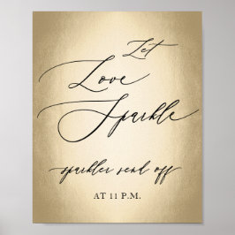 Calligrafiescript Let Love Sparkle WeddenSign Poster