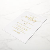 Calligrafiescript minimalistisch huwelijk Folie Uitnodiging (Gedraaid)