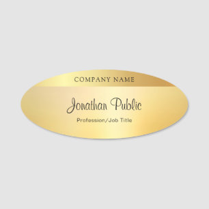 Calligrafiescript Moderne Glamor Gold-Sjabloon Naamplaatje