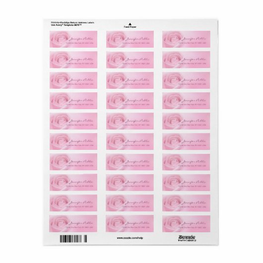 Calligrafiescript Moderne Roze Roze Sjabloon Chic Etiket (Full Sheet)