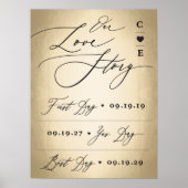 Calligrafiescript op ons liefdesverhaal-bruiloftsb poster (Voorkant)