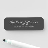 Calligrafiescript Professional Gray Naamplaatje (In situ)