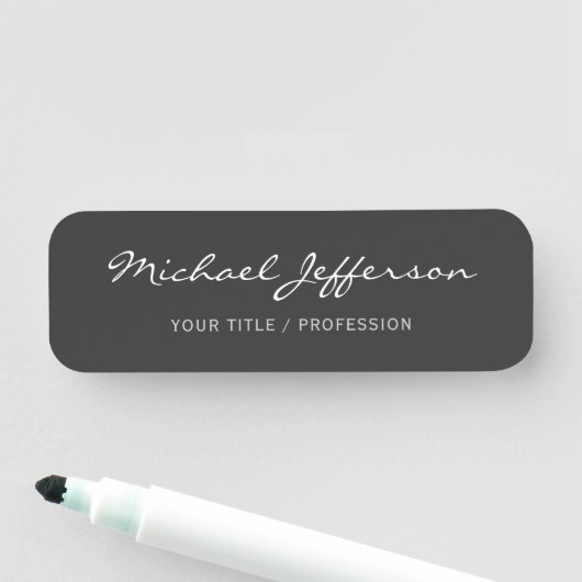 Calligrafiescript Professional Gray Naamplaatje (In situ)