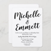 Calligrafiescript Rustic Kraft Elegant Wedding Kaart (Voorkant / Achterkant)