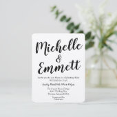 Calligrafiescript Rustic Kraft Elegant Wedding Kaart (Staand voorkant)