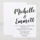 Calligrafiescript Rustic Kraft Elegant Wedding Kaart (Voorkant / Achterkant)