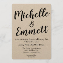 Calligrafiescript Rustic Kraft Elegant Wedding